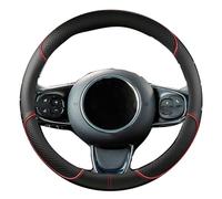 Couvre Volant Voiture pour Porsche 718 Cayman / 718 Cayman S, Housse de Volant en Microfibre Douce Antidérapant Respirant Housse Volant Voiture, Type O-Red