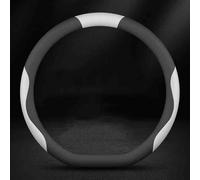 Couvre Volant Voiture pour Range Rover Velar 2017-2020, Housse de Protection en Simili-Cuir Antidérapante et Respirante Accessoire Auto Intérieur,D-Shape-Black and White