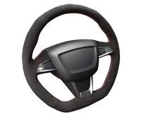 Couvre Volant Voiture pour Seat pour Ibiza (6J) pour FR/pour Cupra 2012 2013 2014 2015 Housse De Volant en Personnalisable Accessoires D'intérieur Protection Volant Voiture(Beige Thread)