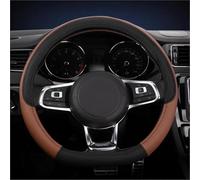 Couvre Volant Voiture pour Skoda Enyaq RS SUV 2023 2024 2025 2026, Antidérapant Couvre Volant Respirant Microfibre Cuir Housse de Protection Taille,D-Shape-Brown