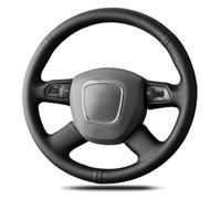 Couvre Volant Voiture pour Sportback pour A4 B8 pour Avant pour A5 8T pour A6 C6 pour A8 D3 pour Q7 8R pour Q5 4L S4 S3 Couverture Automatique De Protecteur(Red Blue Thread)