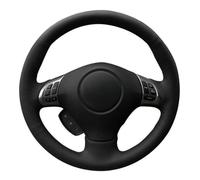 Couvre Volant Voiture pour Subaru pour Forester 2008 2009 2010 2011 2012 Housse De Volant en Cuir Véritable Noir Accessoires D'intérieur Protection Volant Voiture(Red Blue Thread)