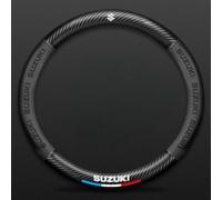 Couvre Volant Voiture pour Suzuki Jimny 5-door 2023-2025,Microfibre+Napa Cuir Housse Protection Volant avec Logo Emblème Fin Confort Toucher Doux Respirant Antidérapant Accessoires Auto Interieur