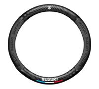 Couvre Volant Voiture pour Suzuki jimny Grand Baleno Vitara Sx4 Swift Alto MK3 S-Cross Fibre Carbone Cuir PU Respirante Durable Housse Couvre Volant Antidérapante Accessoires,O Type-Black