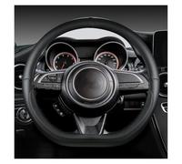 Couvre Volant Voiture pour Suzuki pour Swift 2017-2022 Housse Volant De Voiture en Cuir Microfibre en Forme De D 38 Cm Accessoires Automobiles De Sport Housse Caches Volant(Noir)
