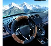 Couvre Volant Voiture pour Suzuki Vitara IV 2018-2024, Accessoires Auto Decoration Interieur Housse de Volant de Voiture Couverture Volant 36.5-38cm,Brown