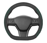 Couvre Volant Voiture pour Tesla Model 3 Y S 2012-2024 Housse Volant Cuir PU Antidérapant(D5-36CM)