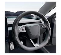 Couvre Volant Voiture pour Tesla, pour Model 3/Y, pour Highland, pour Juniper, Housse De Volant en Cuir Anti-Fourrure(Matte)
