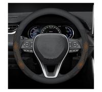Couvre Volant Voiture pour Toyota pour CHR pour RAV4 pour Corolla pour Highlander pour Prius pour Yaris pour Prius pour RAIZE pour RUSE Auris Housse Volant Voiture Cuir(Orange Leather)