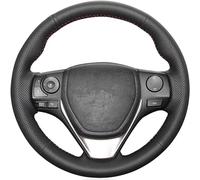 Couvre Volant Voiture pour Toyota RAV4 2013 2014 2015 2016 2017 2018 2019, Couvre Volant de Bricolage en Cuir, Respirant Anti-dérapant Protection de Volant en Cuir DIY Cousue à La Main