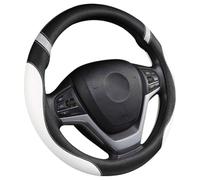 Couvre Volant Voiture pour Toyota Rav4 RAV 4 Hybrid Limited Prime se2002-2021, Cuir PU Housse De Volant Protecteur Antiderapante Respirante éLastique IntéRieurs Accessoires,H/White