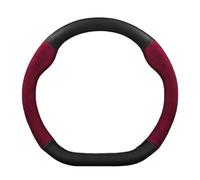 Couvre Volant Voiture pour Volvo pour Polestar 1 2 3 4 5 2023 Housse Volant Cuir Suédé Fibre Carbone 38Cm Accessoires Auto(D Style B Red)