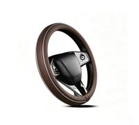 Couvre Volant Voiture pour Volvo V60/V90,Brown | Cuir en Microfibre,Taille Universelle 37-38 cm,Design Perforé,Surface Antidérapante,Coutures Soignées,Galon Décoratif