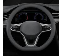 Couvre Volant Voiture pour VW Caddy IV 2015-2020, Couverture Volant en Cuir Antidérapant Respirant Protection Voiture Accessoire,Black-D Shape