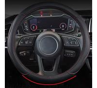 Couvre Volant Voiture Type D'enveloppe De Couverture De Volant De Voiture pour A1 8X pour A2 pour A3 Q3 Q5 Q2 A4 A5 A6 pour Volant pour Avant 37-38CM Couvre Volant(Noir)