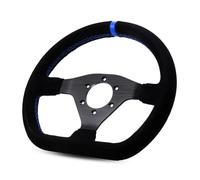 Couvre Volant Voiture Volant Course Plat En Daim 300 Mm Volant Universel Pour Jeux PC PCD-70 Mm(Stitching blue)