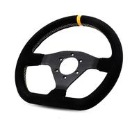 Couvre Volant Voiture Volant Course Plat En Daim 300 Mm Volant Universel Pour Jeux PC PCD-70 Mm(Stitching yellow)