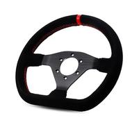 Couvre Volant Voiture Volant Course Plat En Daim 300 Mm Volant Universel Pour Jeux PC PCD-70 Mm(Stitching red)