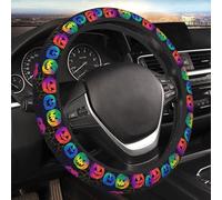 Couvre Volants Voitures Tête De Citrouille d'halloween Et Toile D'Araignée Housse Volant Voiture Universel Caches Volant Voiture Absorbant La Transpiration pour Pkw Camions SUV 37-38Cm