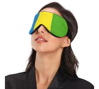 Couvre-yeux avec drapeau national du Gabon - Essentiel - Avec bande élastique réglable - Occultant avec sangle réglable - Pour voyage, sieste, yoga