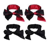 Couvre-yeux en soie, bandeau pour les yeux, doux et lisse, 150cm de Long, cravate pour voyage, usage domestique, cadeau de saint-valentin, noir, rouge, 4 pièces