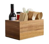 Couvrerie Caddy, Stockage D'argenterie, Boîte D'organisateurs En Bois, Diviseurs À 4 Grilles, Cuillère, Fourche, Stockage De Baguettes, Boîtier D'organisateur De Table, Comptoirs De Cuisine, Buffets,