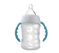 Couvrette de bouteille en silicone Culnflun, 8,5x5,7x5,7 cm Slevés de bouteille de lait 3pcs Baby Nourchage Bottron Anti Breakage Baby Feeder Case de protection Nursery Glass