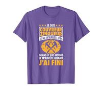 Couvreur Zingueur - Je Ne M'Arrête Pas - Couvreur Zingueur T-Shirt, Homme, Violet Chiné, XXL