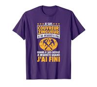 Couvreur Zingueur - Je Ne M'Arrête Pas - Couvreur Zingueur T-Shirt, Homme, Violet, XXL