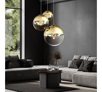 Couvrir Lampe à Suspension Lumière pour Salle à Manger 3x Or Transparent H 120cm