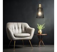 Couvrir Lampe Suspendue Bureau Cage Luminaire Plafond or Noir Spot Éclairage