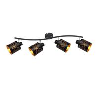 Spot plafonnier spot salon avec spots mobiles dorés, spots mobiles, 4x E27, LxPxH 72x10x16 cm