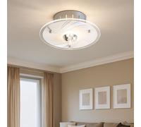 Plafonnier Plafonnier cristal Lampe design métal, verre miroir, cristaux de verre, verre 1x G9, D 18 cm