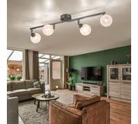 Spot de plafond en verre lampe de salon réglable chrome Globo ORLENE 56392-4