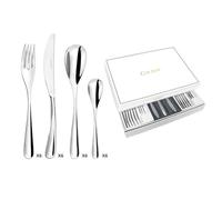 COUZON - Ménagère 24 couverts de table en coffret pour 6 personnes - Eole - Acier inoxydable 18/10, Finition Miroir, Epaisseur 2.5 mm - Inox