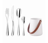 COUZON - Ménagère 24 couverts de table pour 6 personnes et support de rangement - Eole - Acier inoxydable 18/10, Finition Miroir, Epaisseur 2.5 mm - Inox