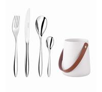 COUZON - Ménagère 24 couverts de table pour 6 personnes et support de rangement - Epsilon - Acier inoxydable 18/10, Finition Miroir, Epaisseur 3 mm - Inox