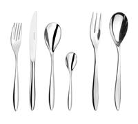 COUZON - Ménagère 50 couverts de table en coffre bois pour 12 personnes - Epsilon - Acier inoxydable 18/10, Finition Miroir, Epaisseur 3 mm - Inox