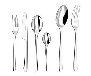 COUZON - Ménagère 50 couverts de table en coffre bois pour 12 personnes - J'aiGoûté - Acier inoxydable 18/10, Finition Miroir, Epaisseur 4 mm - Inox