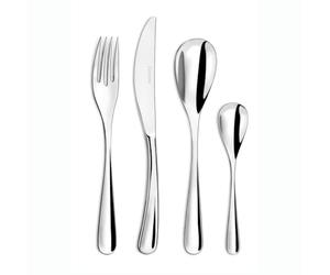 COUZON - Ménagère 74 couverts de table en coffre bois pour 12 personnes - Eole - Acier inoxydable 18/10, Finition Miroir, Epaisseur 2.5 mm - Inox