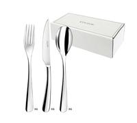 COUZON - Set 18 couverts spécifiques pour l'entrée, le fromage et le dessert pour 6 personnes - Haikou - Acier inoxydable 18/10, Finition Miroir, Epaisseur 3 mm - Inox