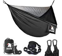 Covacure Camping Hamac Set Avec Moustiquaire, 2 Sangles D'arbres Carabiners Cordes Double Portable Outdoor Léger Nylon Hamac Pour Multicolore