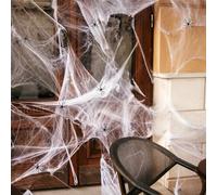 COVACURE SPIDERWEB01 - Toile d'araignée décorative d'extérieur - 1000 ㎡ - 300 g - Taille XL - Avec 50 araignées - Pour décoration de jardin - 24 x 22 x 3,3 cm