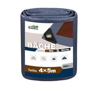 Covall Bâche imperméable Bâches de Protection en Polyéthylène 260g/m² en surpoids & anti-4x5m Trou soudé renforcé pour Jardin, paillis, Piscine, Tente de Camping Bâche Grise/Marron.