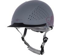 Covalliero 3230153 Casque d'équitation Beauty 2.0, fixation 4 points, gris, 52-54 cm