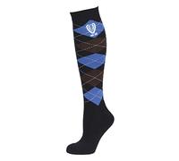 Covalliero Brescia Chaussettes d'équitation pour Femme Bleu foncé à Carreaux Taille 40-42