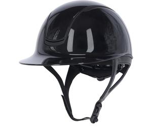 Covalliero Casque d'équitation Eclipse Polo 56-58 cm | Noir laqué, périmètre, aspect brillant, système de disque, sécurité ERT, avec ventilation, amovible