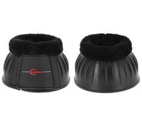 Covalliero cloches de sabot en caoutchouc avec bord en fourrure noir, taille:Cob
