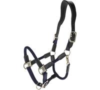 Covalliero Cordano Deluxe Licol de cheval avec rembourrage en fourrure synthétique, réglable, bleu marine foncé, cob