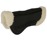 Coussin de selle correcteur antidérapant noir en fausse fourrure poney